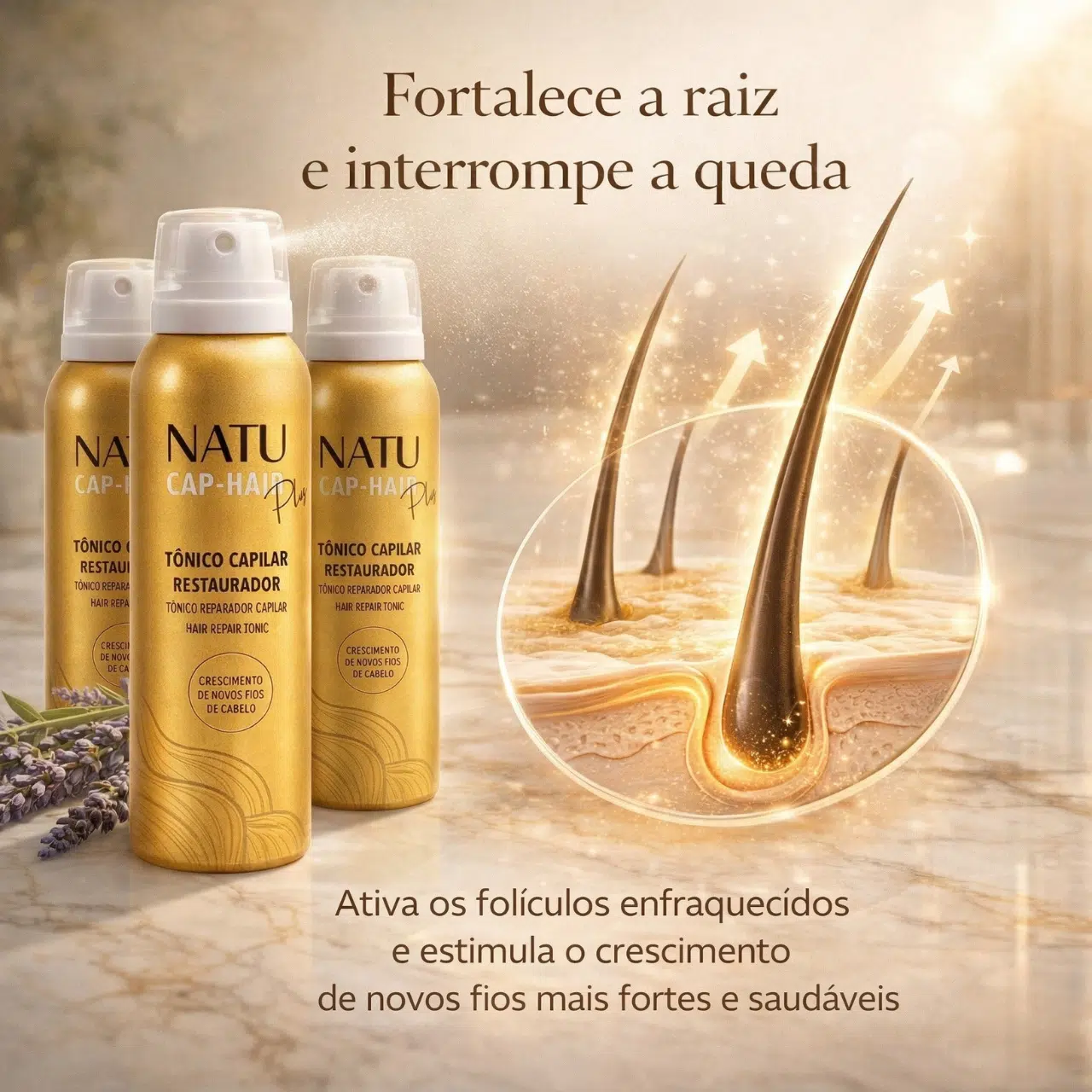 Tônico Capilar Antiqueda Natucap Hair - 3 Frascos