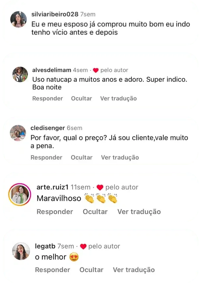 Resultados reais de clientes Natumaster